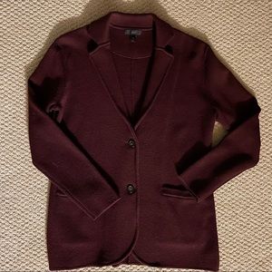 J. Crew Merino Wool Sweater Blazer - Burgundy